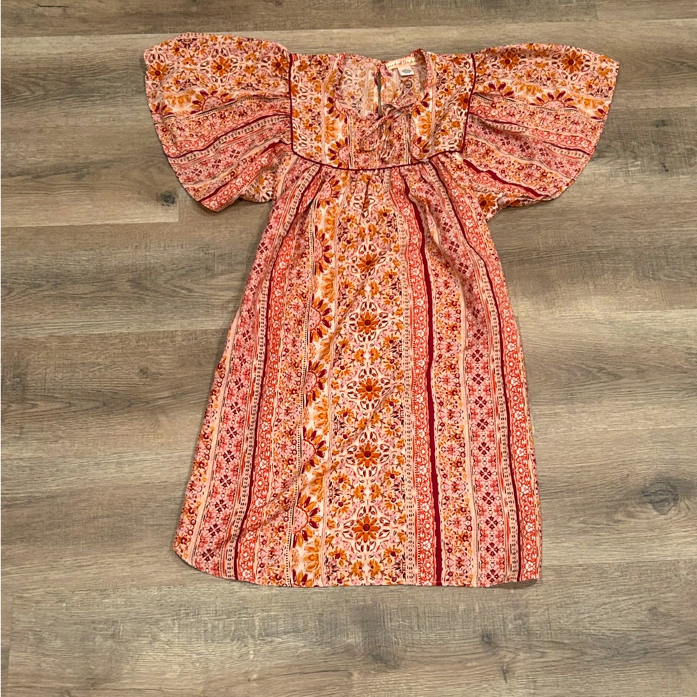 Band of the Free Short Sleeve Mini Boho Flowy Dress Summer Dress Sze medium NWOT